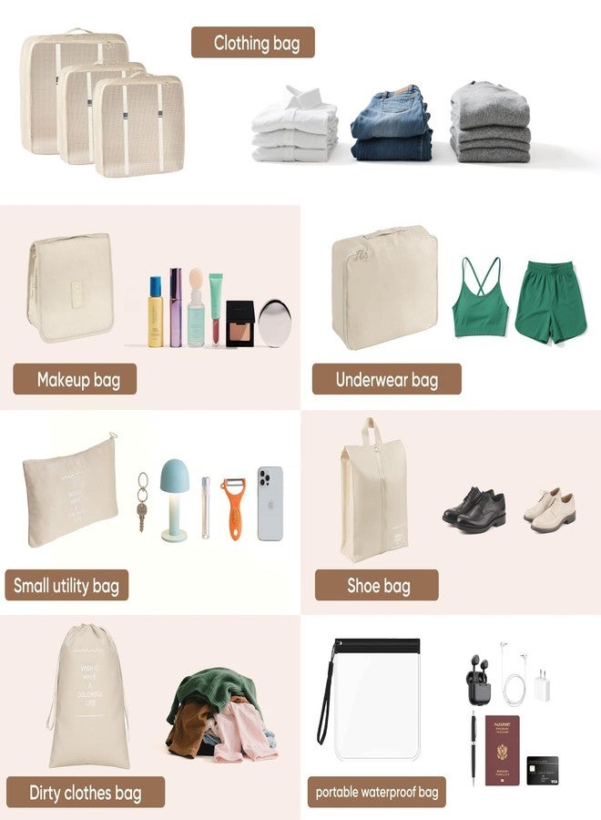Anstore 9 Set Packing Cubes for Suitcases Travel Luggage Sets Packing Organizers, Travel Organizer Bags Luggage Organizer with Shoe/Tioletry/Laundry Bag - Image 5